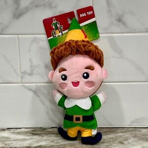 BUDDY THE ELF Holiday 9" Squeaky Plush DOG TOY Fetch For Pets Christmas Squeaker